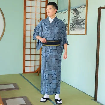 Yeni Japon Kimono Kemer İle erkek Geleneksel Resmi Elbise Beyefendi Samurai Yukata Dört Mevsim Giyebilir Gençlik Pop
