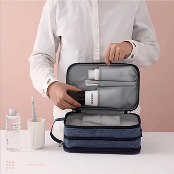 Yeni kuru ve ıslak ayırma kozmetik çantası katyonik kadınlar / erkekler seyahat saklama çantası taşınabilir tuvalet çantası taşınabilir bitirme kare çanta