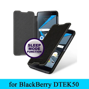Yeni Lüks Marka 100% Hakiki Deri Inek Flip Case Kapak ıçin Blackberry DTEK50 + Ücretsiz Hediye