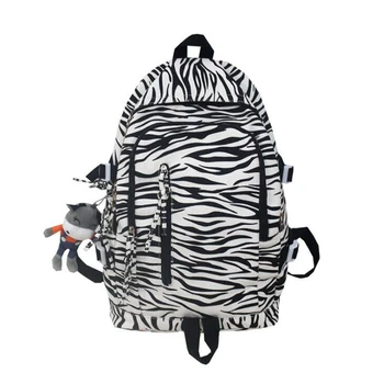Yeni Trend Kadın Sırt Çantası Moda Zebra Desen Unisex Sırt Çantaları Koleji Okul Sırt Çantası Harajuku Seyahat omuz çantaları Seyahat Çantası