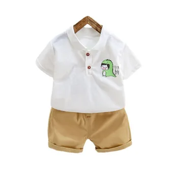Yeni Yaz Bebek Erkek Kız Elbise Takım Elbise Çocuk Karikatür pamuklu tişört Şort 2 adet / takım Toddler Moda Kostüm Çocuklar Eşofman