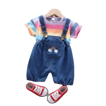 Yeni Yaz Çocuk Kız Moda Giyim Erkek Bebek Karikatür T Shirt Şort 2 adet / takım Yürümeye Başlayan Eşofman Çocuk Bebek günlük kıyafetler