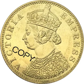 Yeni Ürünler Doğu İngiliz Hindistan Altın Sikke Victoria İmparatoriçe 1879 On 10 Rupi Pirinç Metal Kopya Para
