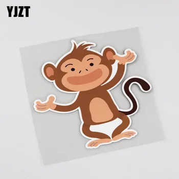 YJZT 13.6 CM X 14.1 CM İlginç Hayvan Maymun Çıkartması Araba Sticker 13B-0020