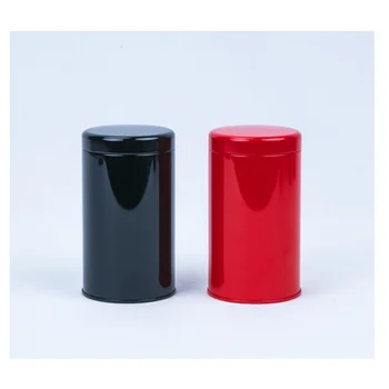 Yuvarlak Metal Teneke Kutu Mum Teneke Siyah Kırmızı Kavanoz Çay Depolama Boş Pot Kozmetik Konteyner