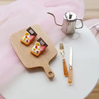 Çapaksız Ahşap Dollhouse Minyatür Ahşap Kesme Tahtası Oyuncak rol oynamak