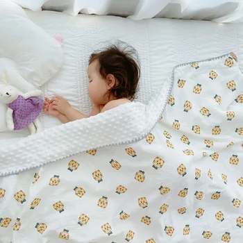 Çift Taraflı pamuklu bebek battaniyesi 3D Masaj Karikatür Bebek Yatak Yenidoğan Bebekler Aksesuarları Yumuşak Anaokulu Yorgan
