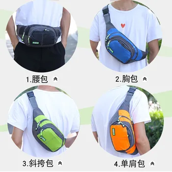 Çok fonksiyonlu spor fanny paketi göğüs çantası erkek büyük kapasiteli su geçirmez açık cep telefonu çantası sırt çantası erkek