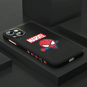 Örümcek Adam Serin Avengers Apple iPhone 13 12 Mini 11 Pro XS MAX XR X 8 7 6S SE Artı Sıvı Sol Silikon telefon kılıfı