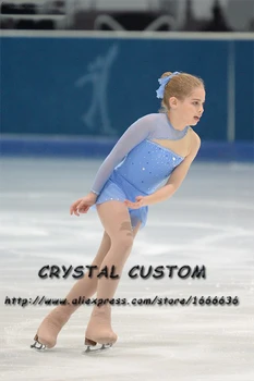 Özel Kızlar artistik patinaj Yarışması Elbiseler Kristaller Zarif Yeni Marka Çocuklar Buz Artistik patinaj Elbiseler DR3772