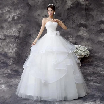 Özelleştirilmiş düğün elbisesi 2021 Yeni Kore Tarzı El Yapımı gelinlik Gelin düğün elbisesi Beyaz Prenses Gelin Düğün Frocks