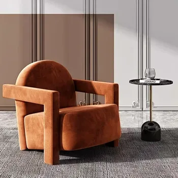 Özelleştirilmiş Oturma Odası tekli koltuk Basit Modern Kadife Kumaş Minimalist Tasarım İskandinav Küçük Daire Mobilya