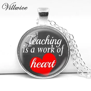 Öğretmen Kolye, Öğretim bir eseridir Kalp Kolye Gerdanlık Kolye Erkekler Kadınlar, Öğretmen Hediye, Öğretmen Takdir Hediye