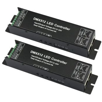 Ücretsiz kargo 4 kanal LED RGBW dijital ekran Denetleyici DMX 512 LED Dekoder ve Sürücü 12 V-24 V DMX Denetleyici