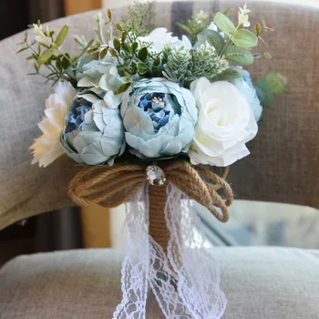 Ücretsiz Kargo Düğün Dekoratif Çiçek Yapay Şakayık Gelin Buketi Çekim Sahne Simüle Holding Çiçek