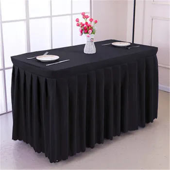 Ücretsiz kargo polyester masa etek düğün resepsiyon için ev otel / parti ziyafet masa örtüsü tableskirting