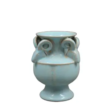 Şarkı Ruyao, mavi sır, üç koyun, Kai Tai, vazo, zarif antika porselen.