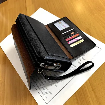 Şifreli kilit erkek Çanta Rahat bozuk para cüzdanı Debriyaj erkek Para Çantası Cüzdan 2021 Lüks PU Deri Erkek telefon cebi kart tutucu