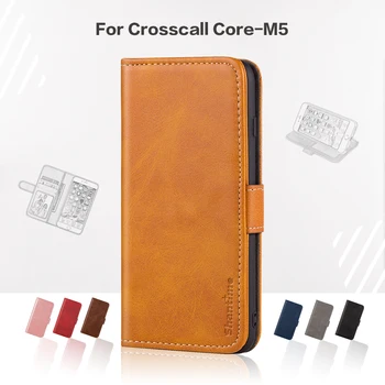 Kapak çevirin Crosscall Core - M5 İş Kılıf Deri Lüks Mıknatıs Cüzdan Kılıf Crosscall Core-M5 Telefon Kapak