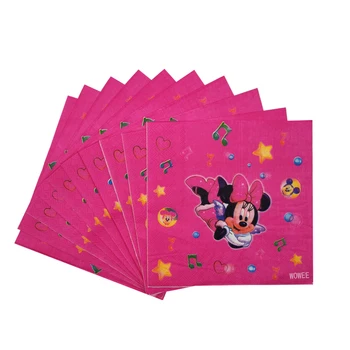 Minnie Mouse Parti Süslemeleri Malzemeleri Çocuklar Tema Tabaklar Fincan Masa Örtüsü Mutlu Doğum Günü Kırmızı Pembe Parti Iyilik anniversair Seti