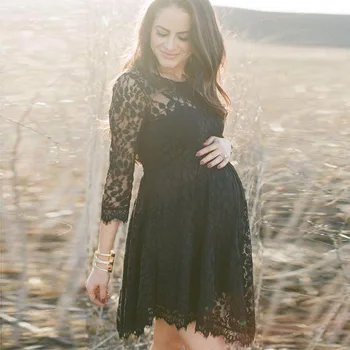Moda hamile fotoğrafçılığı Sahne Maxi hamile elbisesi Dantel hamile elbisesi Fantezi Çekim Fotoğraf Yaz Hamile Elbise Artı
