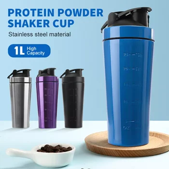Protein tozu sporcu shakerı Şişe Su Şişeleri İçin Spor Beslenme Blender Kupası Paslanmaz Çelik Vakum Yalıtım Su Bardağı