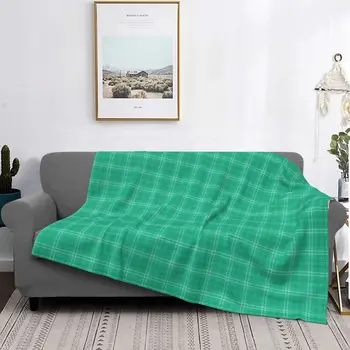 Yeşil Ekose Ekose Battaniye Çizgili Desen Peluş Sıcak Yumuşak Pazen polar şal Battaniye kanepe yatak örtüsü Kadife Seyahat