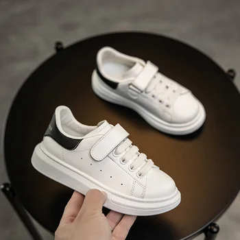 Çocuk beyaz ayakkabı Yeni Moda Klasik Kız Erkek Pu Nefes Patchwork Kauçuk Sneakers Yürüyor Çocuk rahat Ayakkabı Bebek Ayakkabıları
