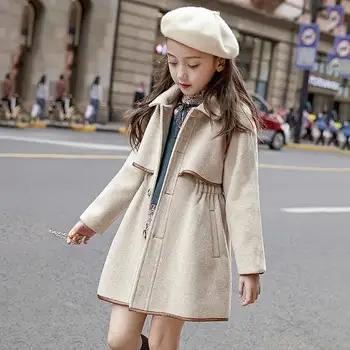 Çocuk Kız Ceket Ceket Dış Giyim 2022 Tatlı Sıcak Artı Kadife Kalınlaşmak Kış Yün Ceket Genç Kızlar Açık Polar Kıyafetler